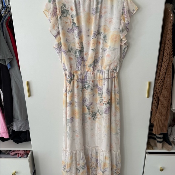 Joie Pastel Floral Dress with Ruffle Sleeves - Picture 5 of 7